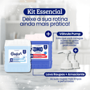 Kit Lavanderia Lava Roupas Líquido Lavanderia Pro 7L + Amaciante 7L Comfort + 02 Válvulas Pump para Galão 5L/7L + Brinde Bola Magica Magic Ball para Retirar Fiapos e Pelos
